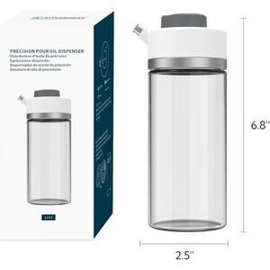 Precision Pour Glass Oil Dispenser with 3 Modes, Drip-free Spout, Two
